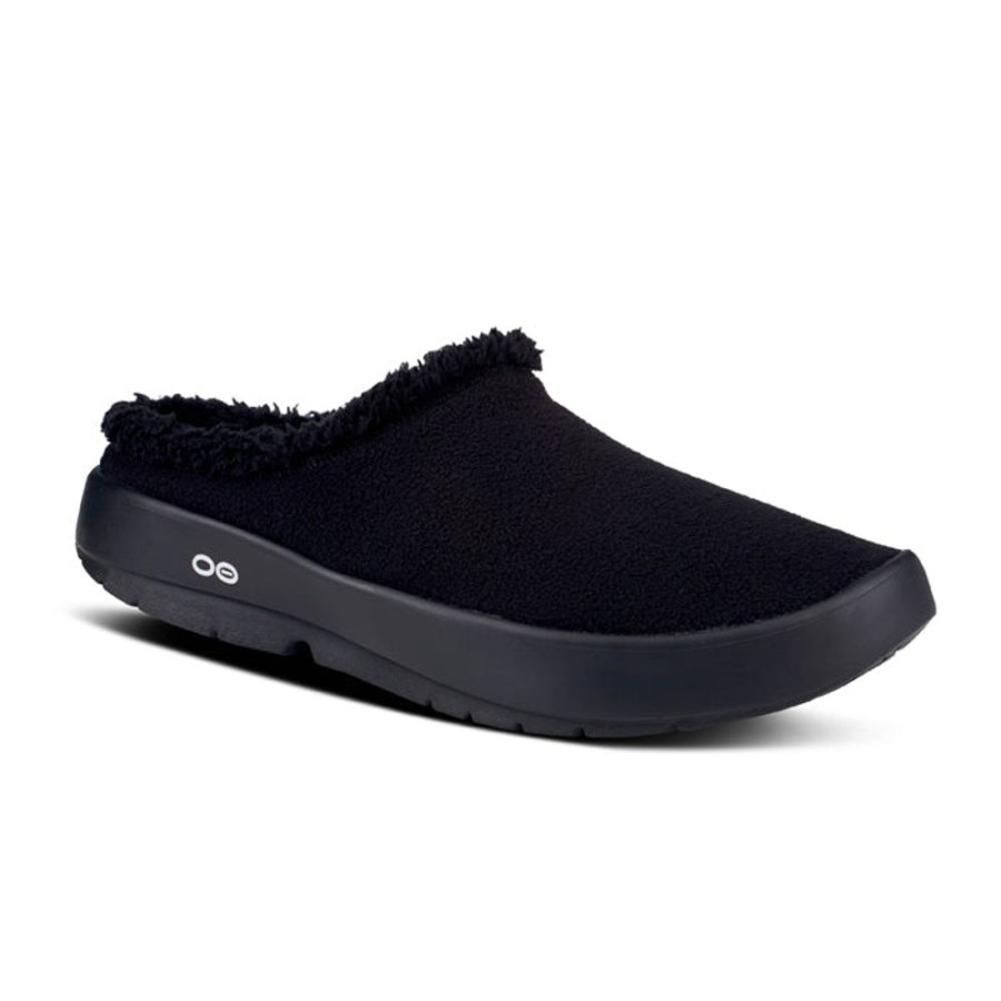 Mens Shoes Oofos | Men'S Oofos Oocoozie Mule In Black