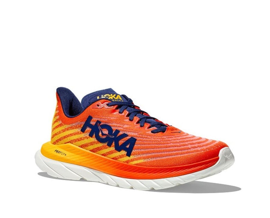 Mens Shoes Hoka | Mens Hoka Mach 5 In Flame/Dandelion