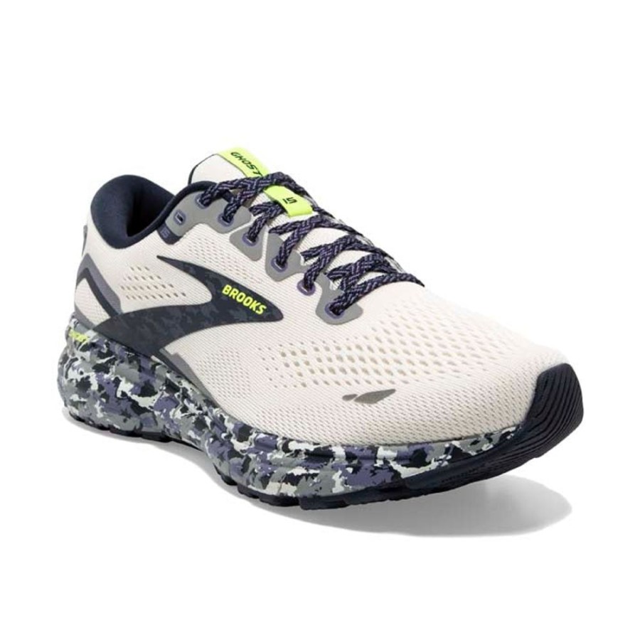 Mens Shoes Brooks Running | Mens Brooks Running Ghost 15 Camo Pack In White/Eclipse/Nightlife