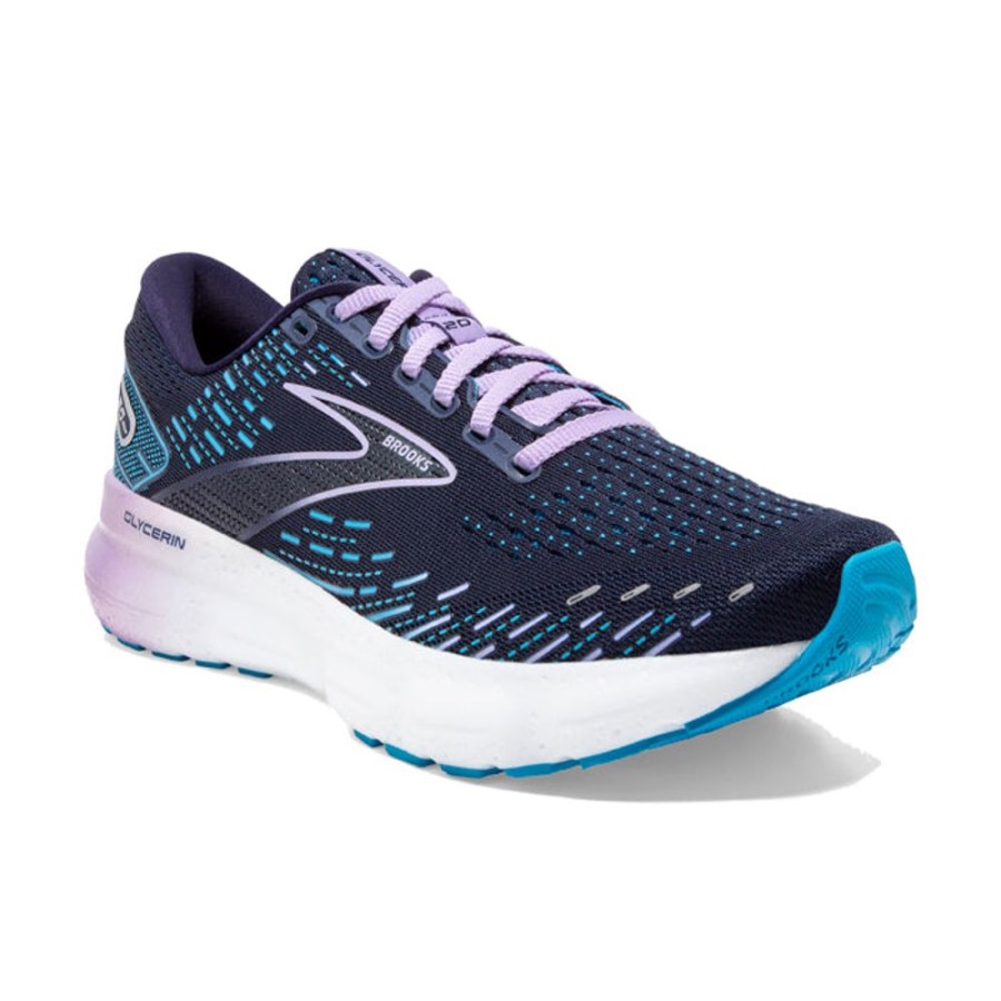 Womens Shoes Brooks Running | Women'S Brooks Running Glycerin 20 In Peacoat/Ocean/Pastel Lilac