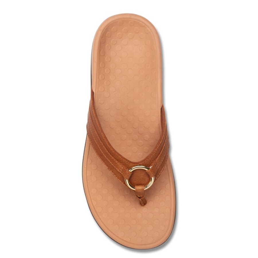 Womens Shoes Vionic | Womens Vionic Aloe Toe Post Sandal Mocha