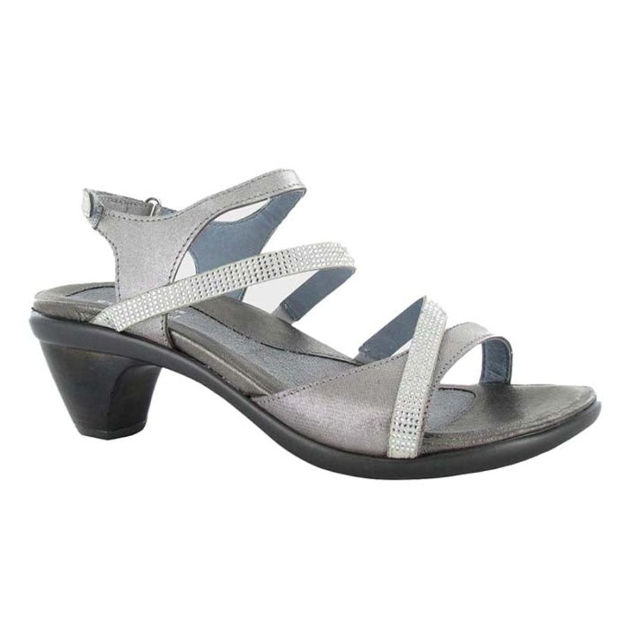 Womens Shoes Naot | Womens Naot Innovate In Silver Threads/Beige/Clear Rhinestone