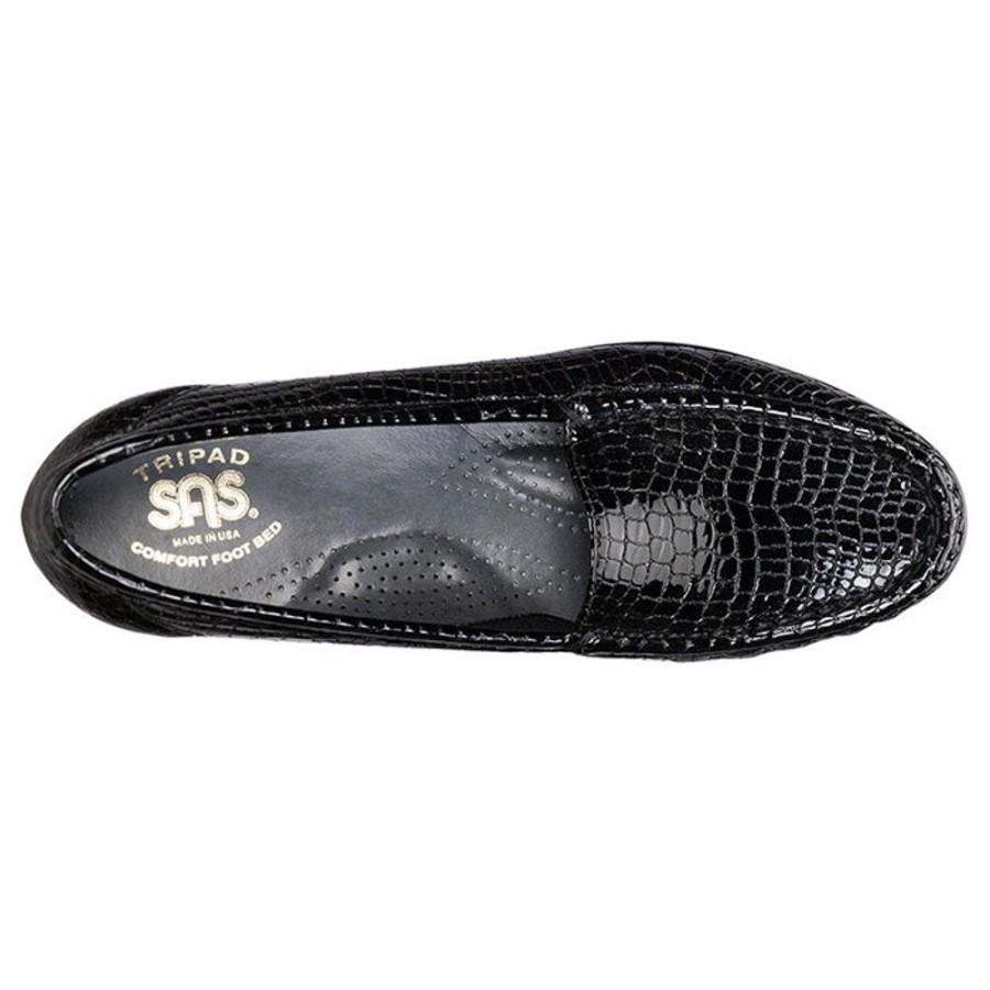 Womens Shoes Sas | Womens Sas Simplify Black Crocodile