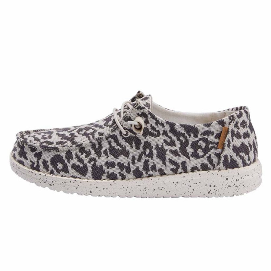 Womens Shoes Hey Dude | Women'S Hey Dude Wendy Woven Cheetah Slip On Loafer In Grey