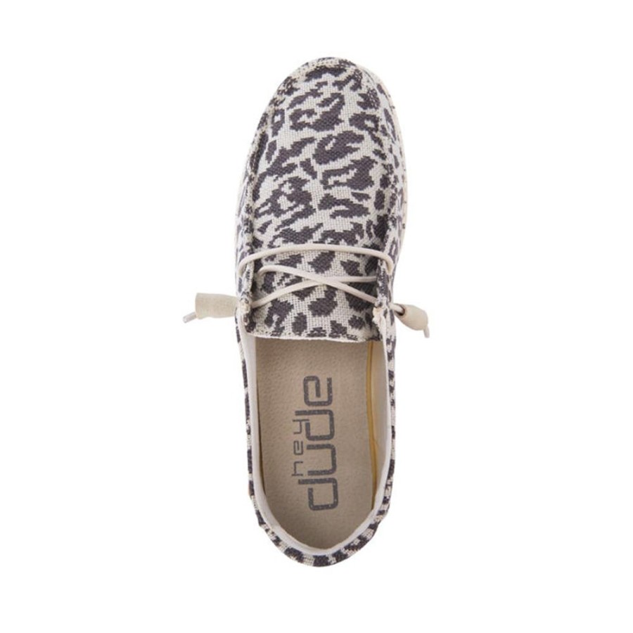 Womens Shoes Hey Dude | Women'S Hey Dude Wendy Woven Cheetah Slip On Loafer In Grey