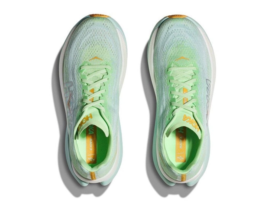 Womens Shoes Hoka | Womens Hoka Mach X In Lime Glow / Sunlit Ocean