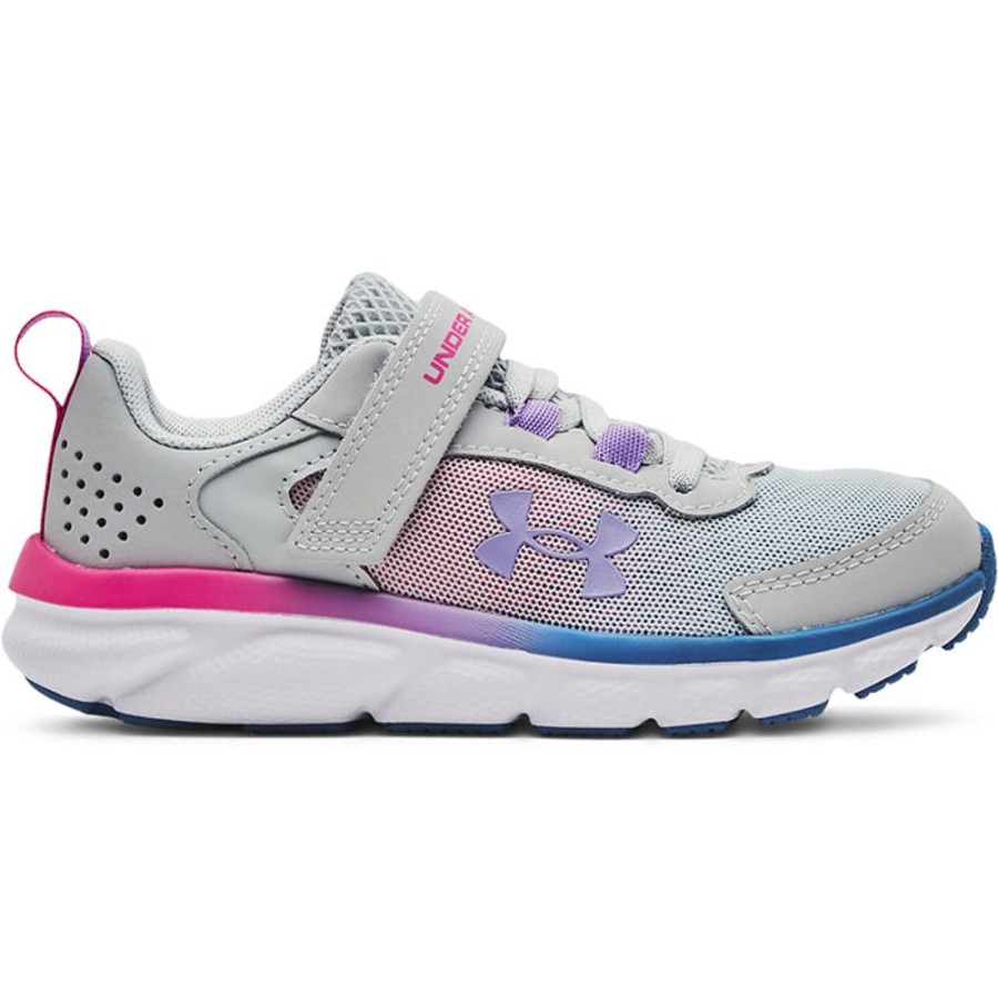 Girls Shoes Under Armour | Big Girl Under Armour Assert 9 A/C In Halo Gray/White/Vivid Lilac