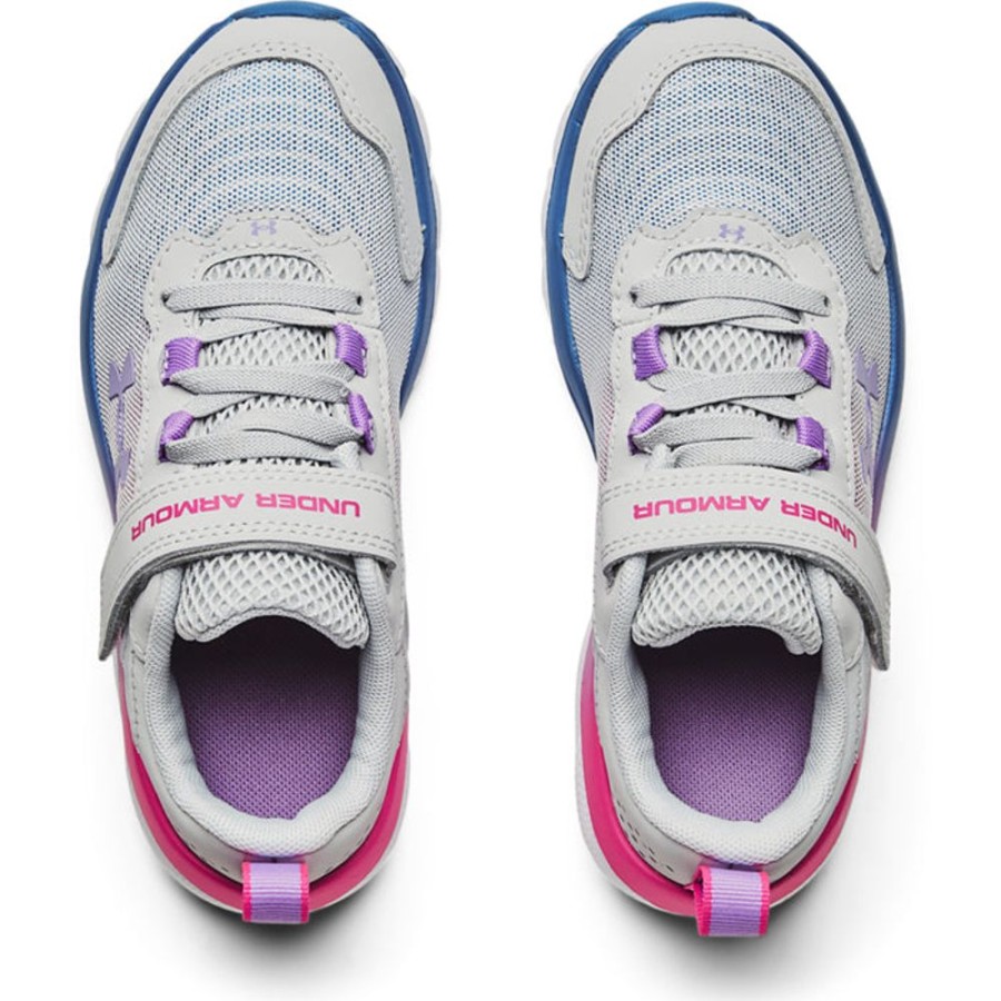 Girls Shoes Under Armour | Big Girl Under Armour Assert 9 A/C In Halo Gray/White/Vivid Lilac