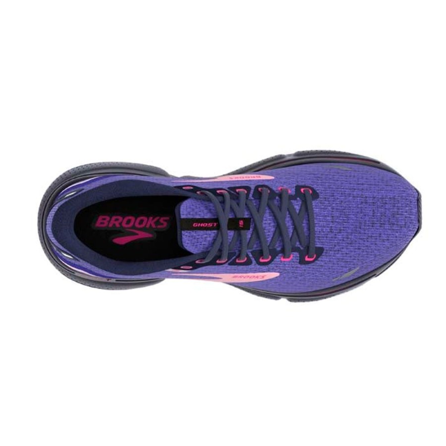 Womens Shoes Brooks Running | Womens Brooks Running Ghost 15 In Blue/Peacoat/Pink