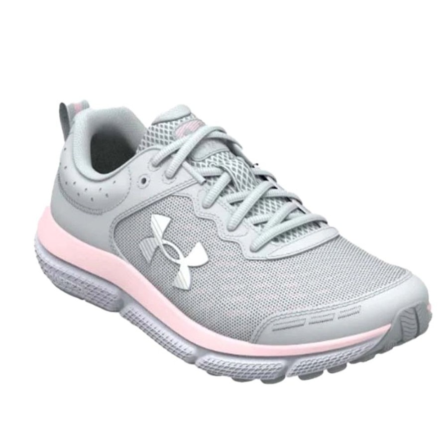 Girls Shoes Under Armour | Big Girl Under Armour Assert 10 In Halo Gray/Pink Sugar/Iridescent