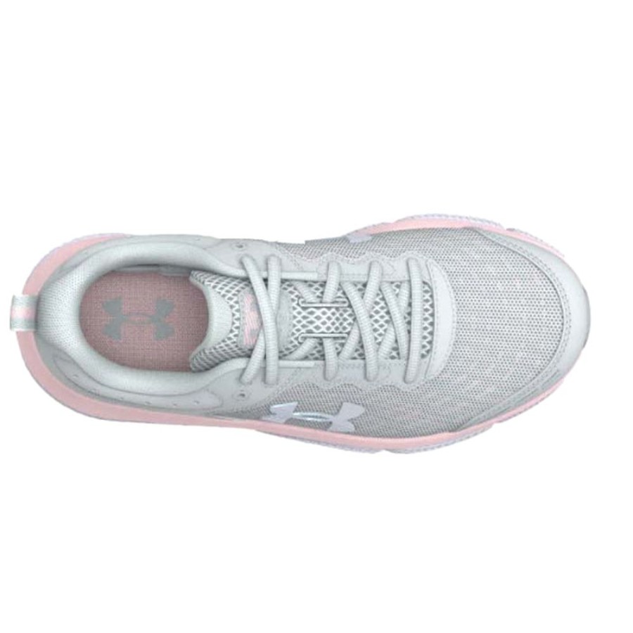 Girls Shoes Under Armour | Big Girl Under Armour Assert 10 In Halo Gray/Pink Sugar/Iridescent