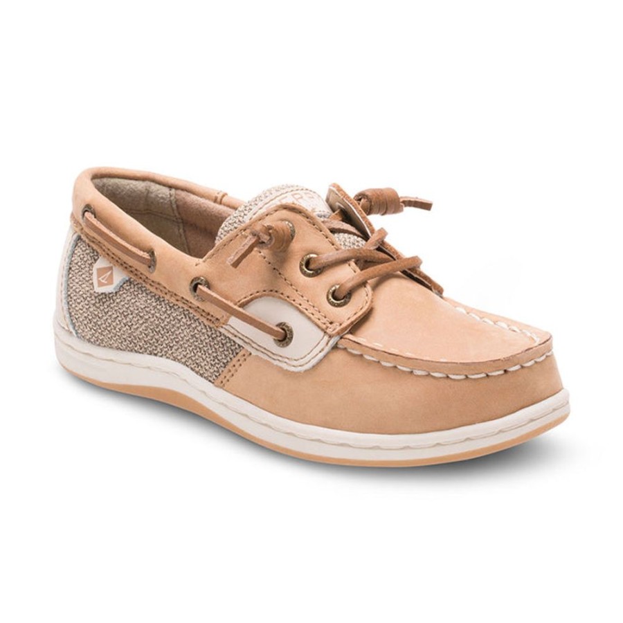 Girls Shoes Sperry | Big Girl Sperry Big Kid'S Songfish Boat Shoe Linen/Oat