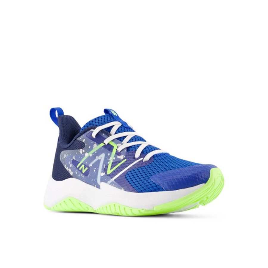 Boys Shoes New Balance | Big Boy New Balance Rave Run V2 Lace In Team Royal/Blue Oasis/Bleached Lime Glo