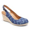 Womens Shoes Vionic | Womens Vionic Coralina Wedge Navy Chevron