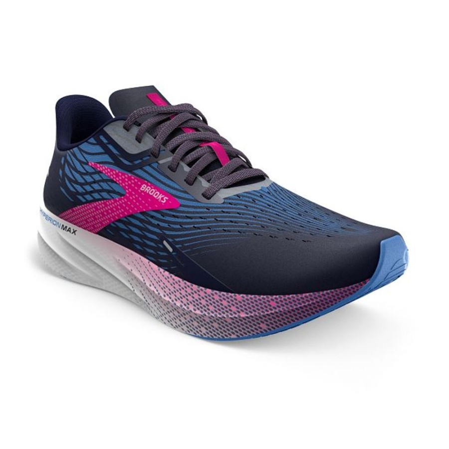 Womens Shoes Brooks Running | Womens Brooks Running Hyperion Max In Peacoat/Marina Blue/Pink Glo