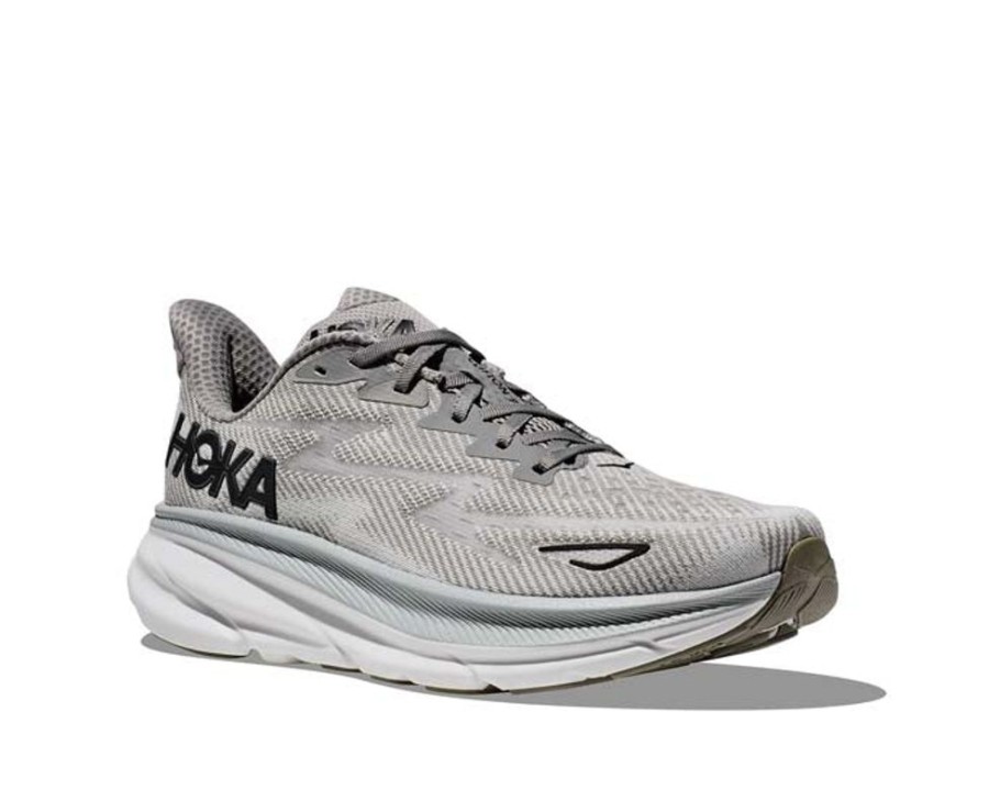 Mens Shoes Hoka | Men'S Hoka Clifton 9 Wide In Harbor Mist/Black