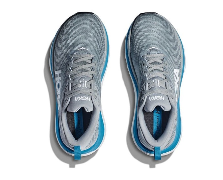 Mens Shoes Hoka | Mens Hoka Gaviota 5 Wide In Limestone/Diva Blue