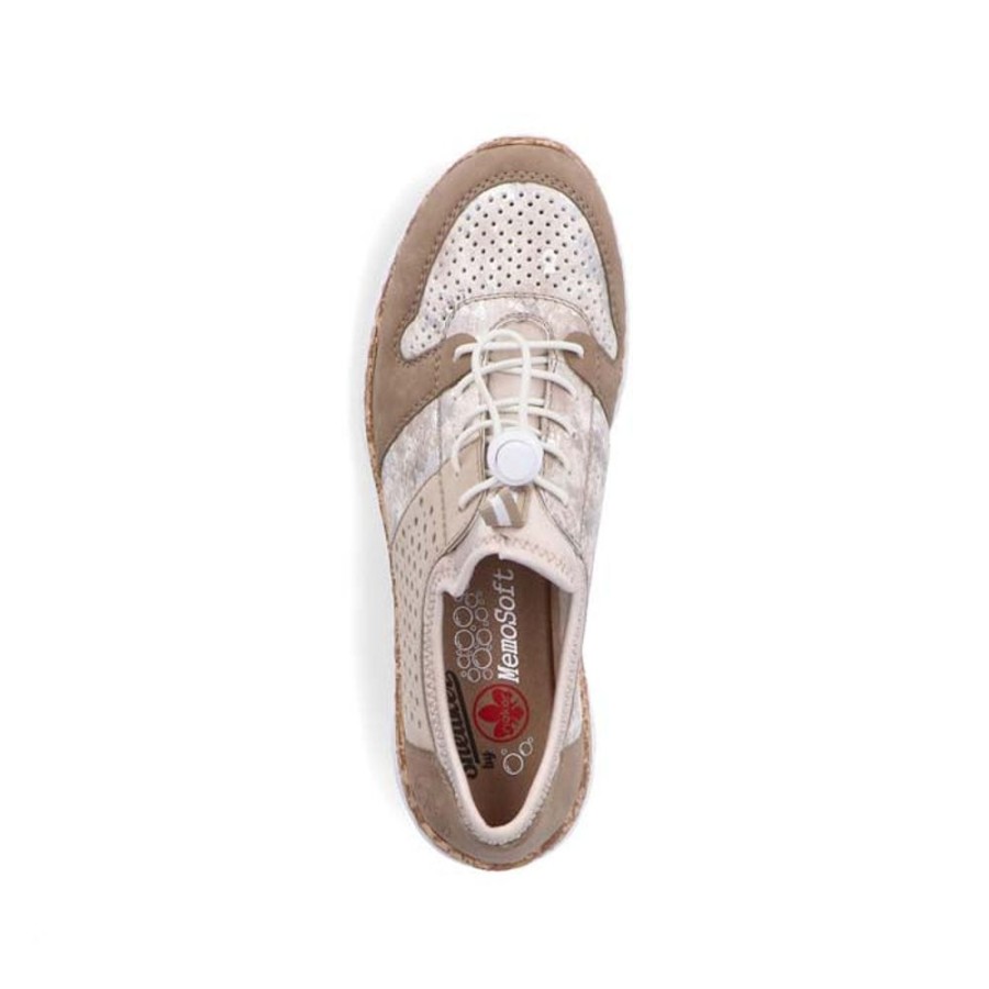 Womens Shoes Rieker | Womens Rieker Nikita 55 In Shell/Beige-Silver/Perle/Perlo