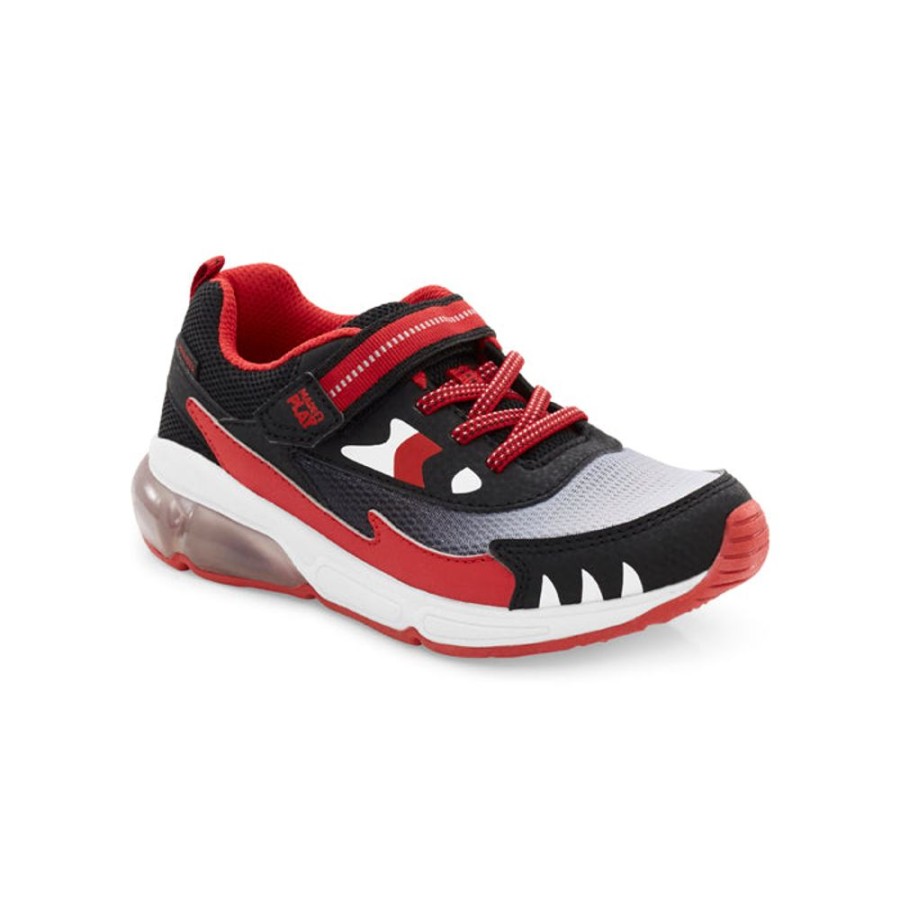 Boys Shoes Stride Rite | Big Boy Stride Rite M2P Lighted Jaws Black/Red