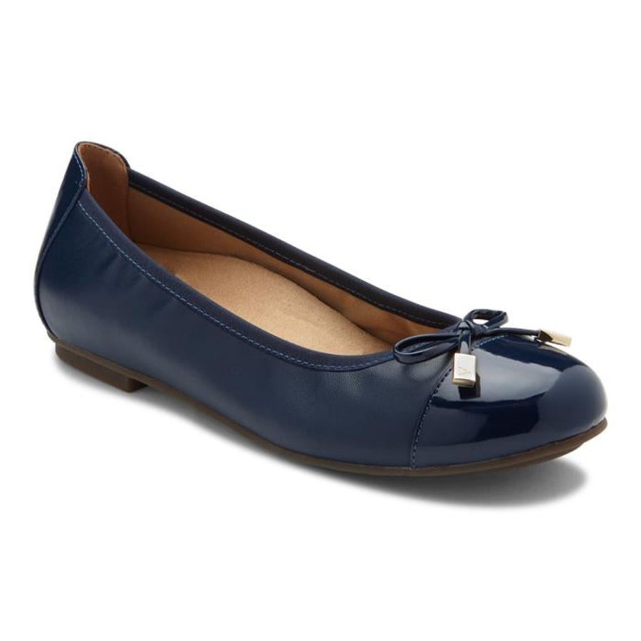 Womens Shoes Vionic | Womens Vionic Minna Ballet Flat Navy