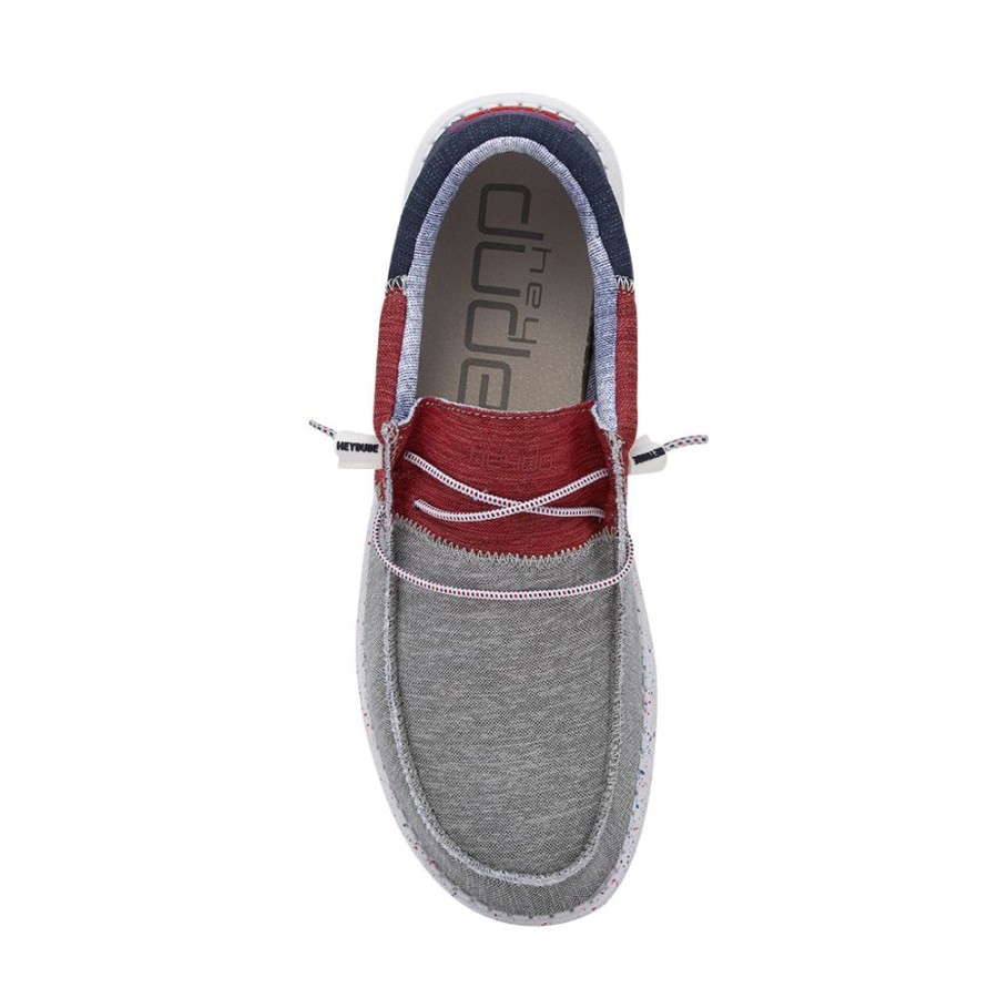 Mens Shoes Hey Dude | Men'S Hey Dude Wally Sox Tri Fans In Red/White/Blue