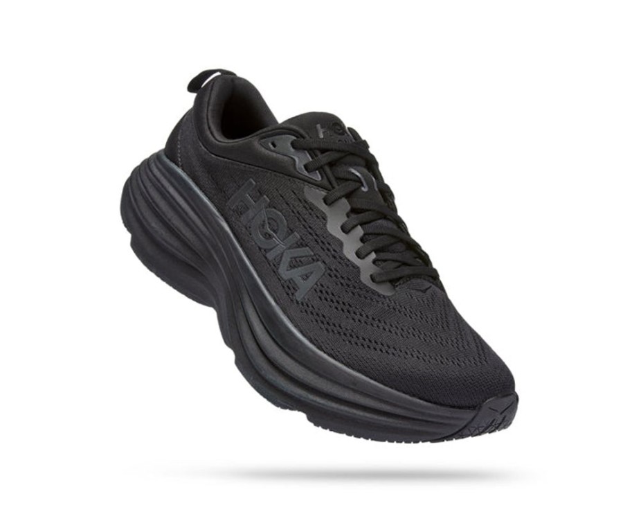 Mens Shoes Hoka | Mens Hoka Bondi 8 Black/Black