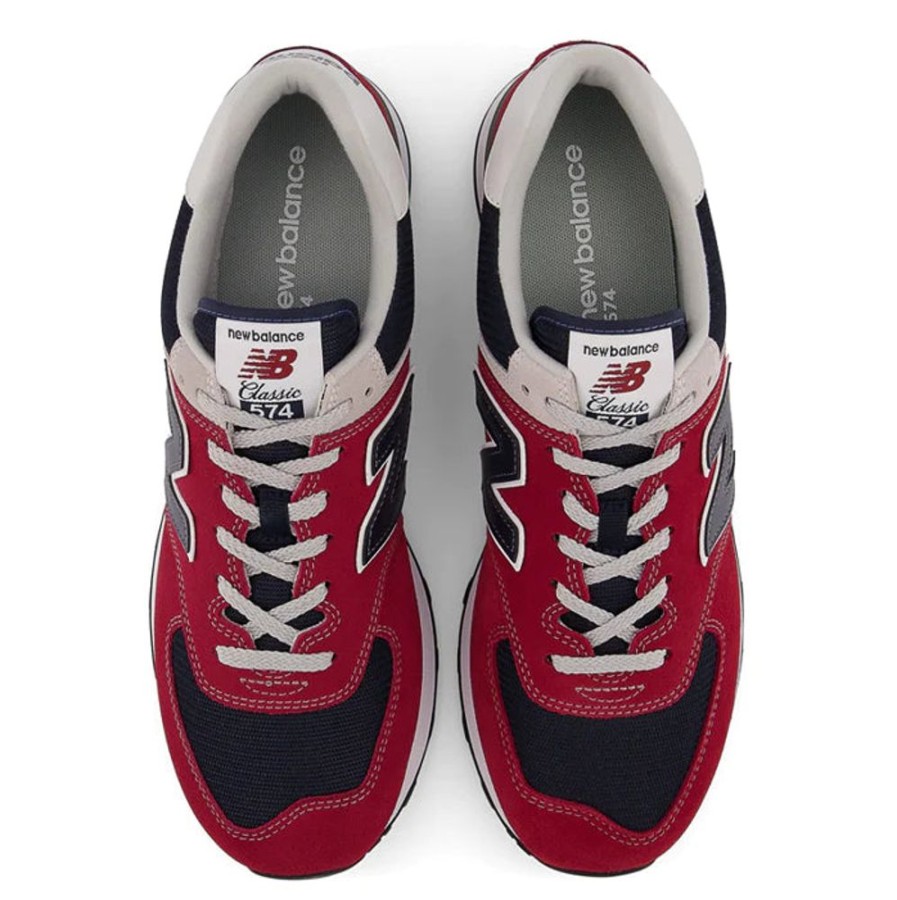 Mens Shoes New Balance | Mens New Balance 574 Red/Navy