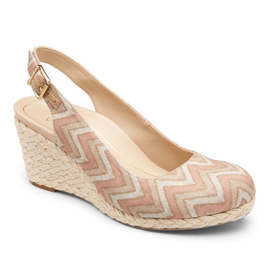 Womens Shoes Vionic | Womens Vionic Coralina Wedge Dusty Pink Chevron