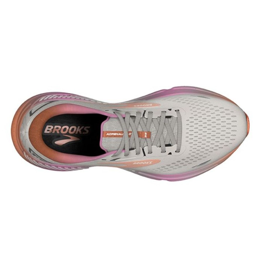 Womens Shoes Brooks Running | Womens Brooks Running Adrenaline Gts 23 In White Sand/Sunset/Fuchsia