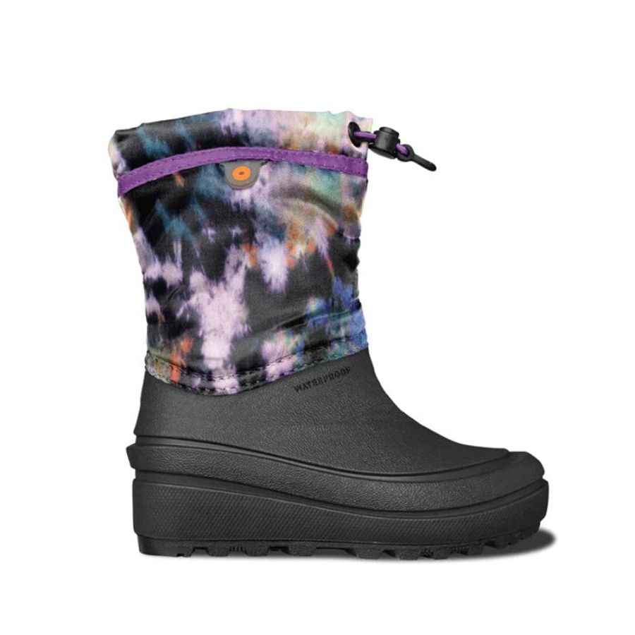 Girls Shoes Bogs | Little Girl Bogs Snow Shell Cosmos In Black Multi