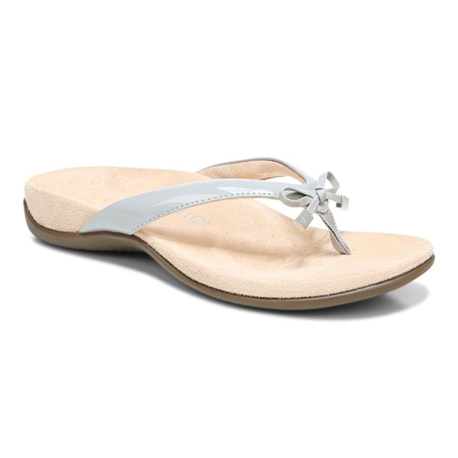 Womens Shoes Vionic | Womens Vionic Bella Toe Post Sandal Light Grey