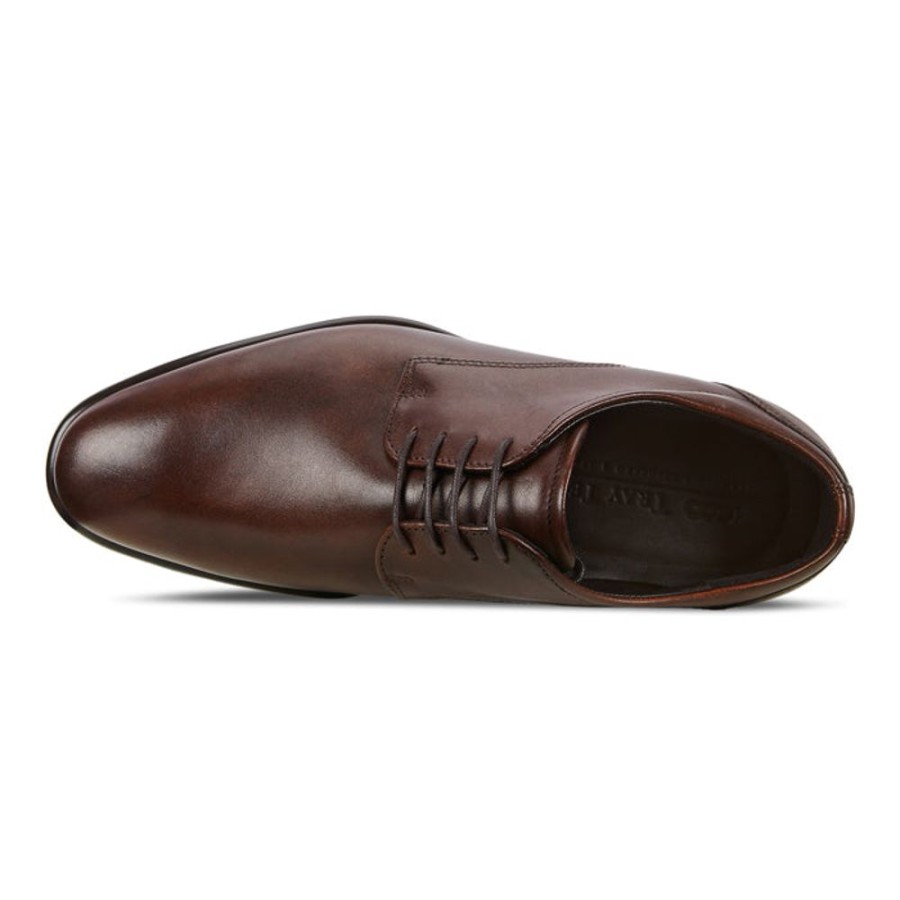 Mens Shoes Ecco | Mens Ecco City Tray Plain Toe Cognac