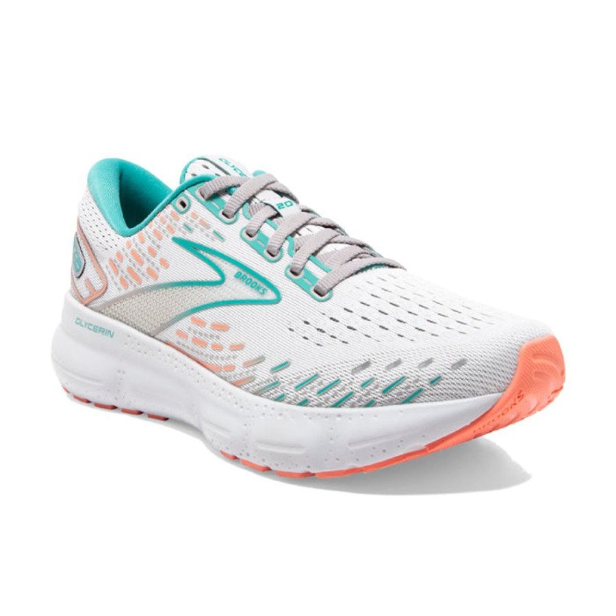 Womens Shoes Brooks Running | Women'S Brooks Running Glycerin 20 In Oyster/Latigo Bay/Coral