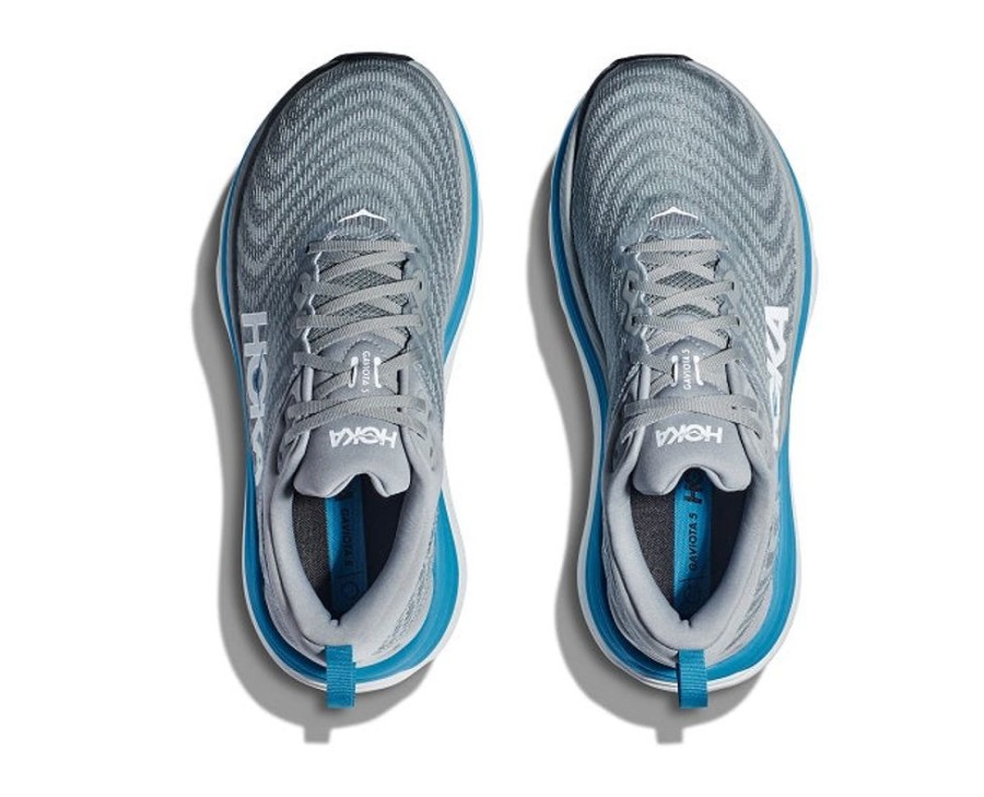 Mens Shoes Hoka | Mens Hoka Gaviota 5 In Limestone/Diva Blue