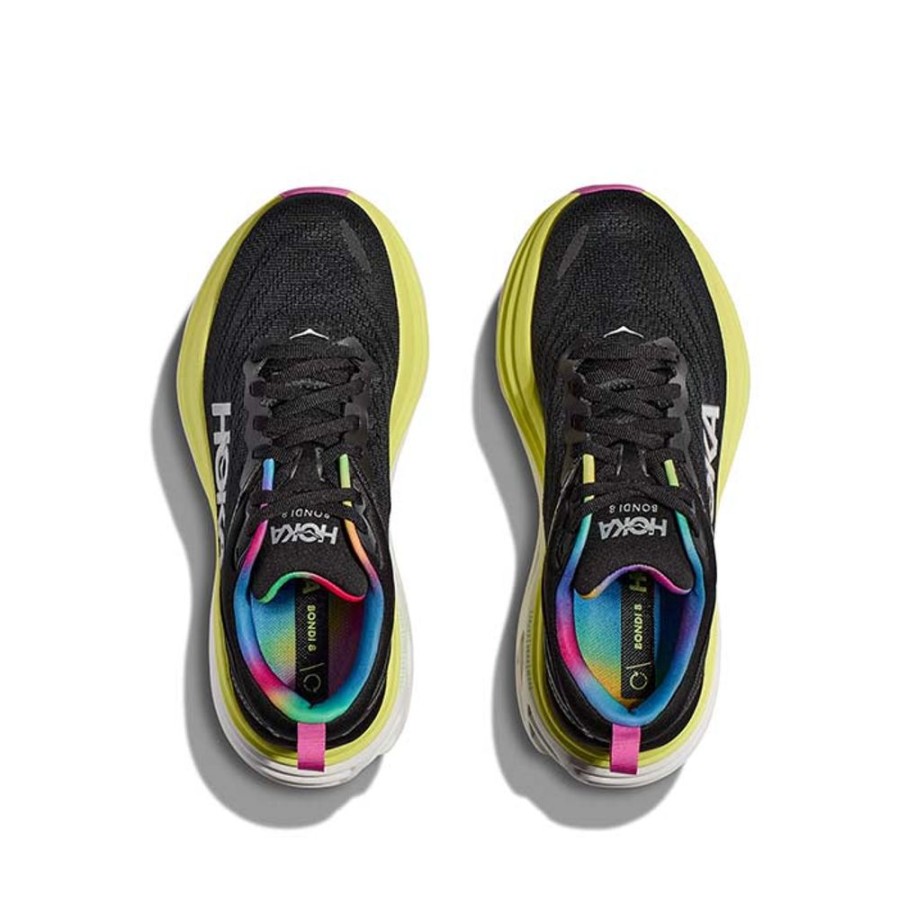 Womens Shoes Hoka | Womens Hoka Bondi 8 In Black/Citrus Glow