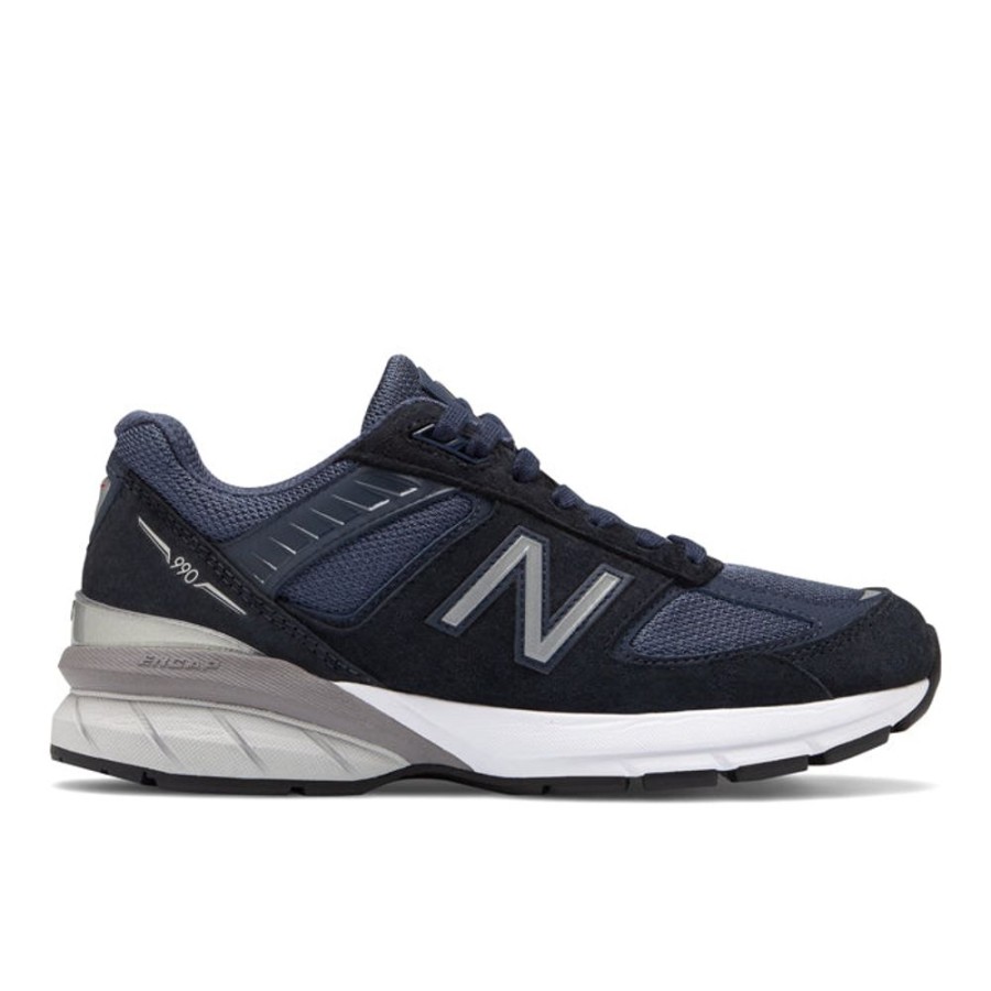 Womens Shoes New Balance | Womens New Balance 990V5 Navy With Silver