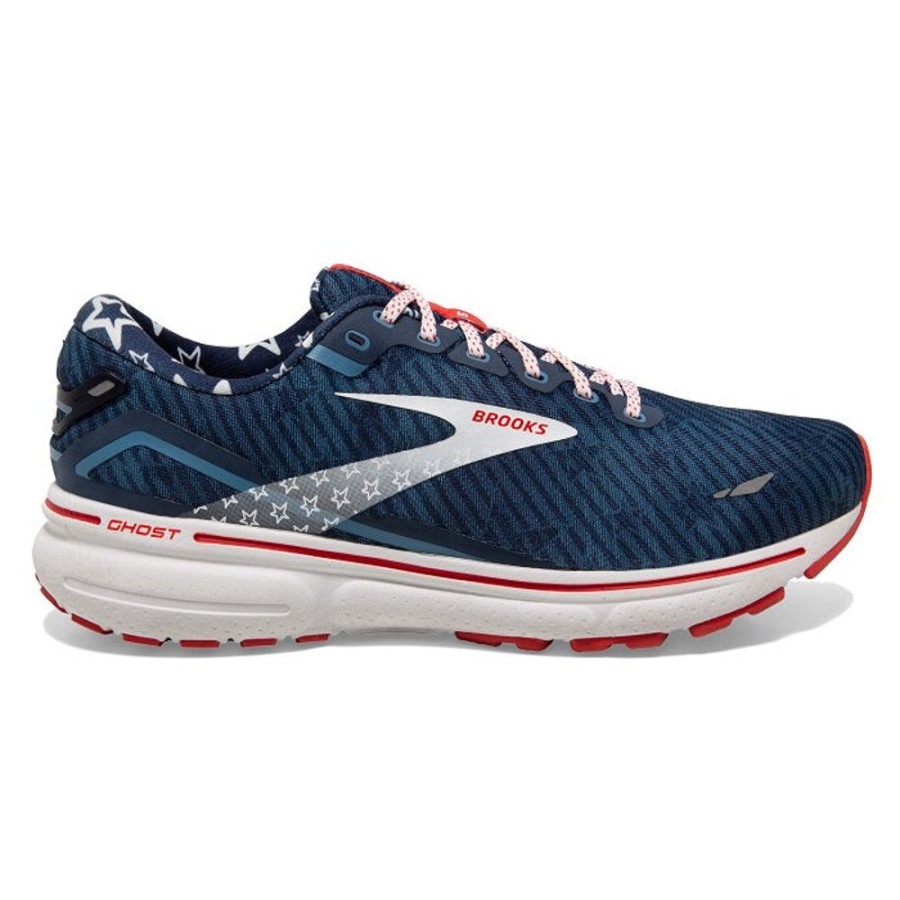 Womens Shoes Brooks Running | Womens Brooks Running Ghost 15 Run Usa In White/Peacoat/Poppy