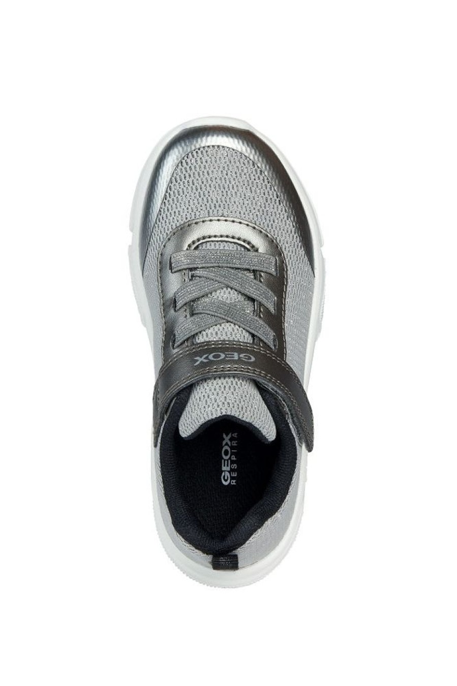 Girls Shoes Geox | Big Girl Geox Aril In Silver/Black