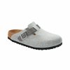 Womens Shoes Birkenstock | Womens Birkenstock Boston Wool/Oiled Leather Narrow In Light Gray/Iron