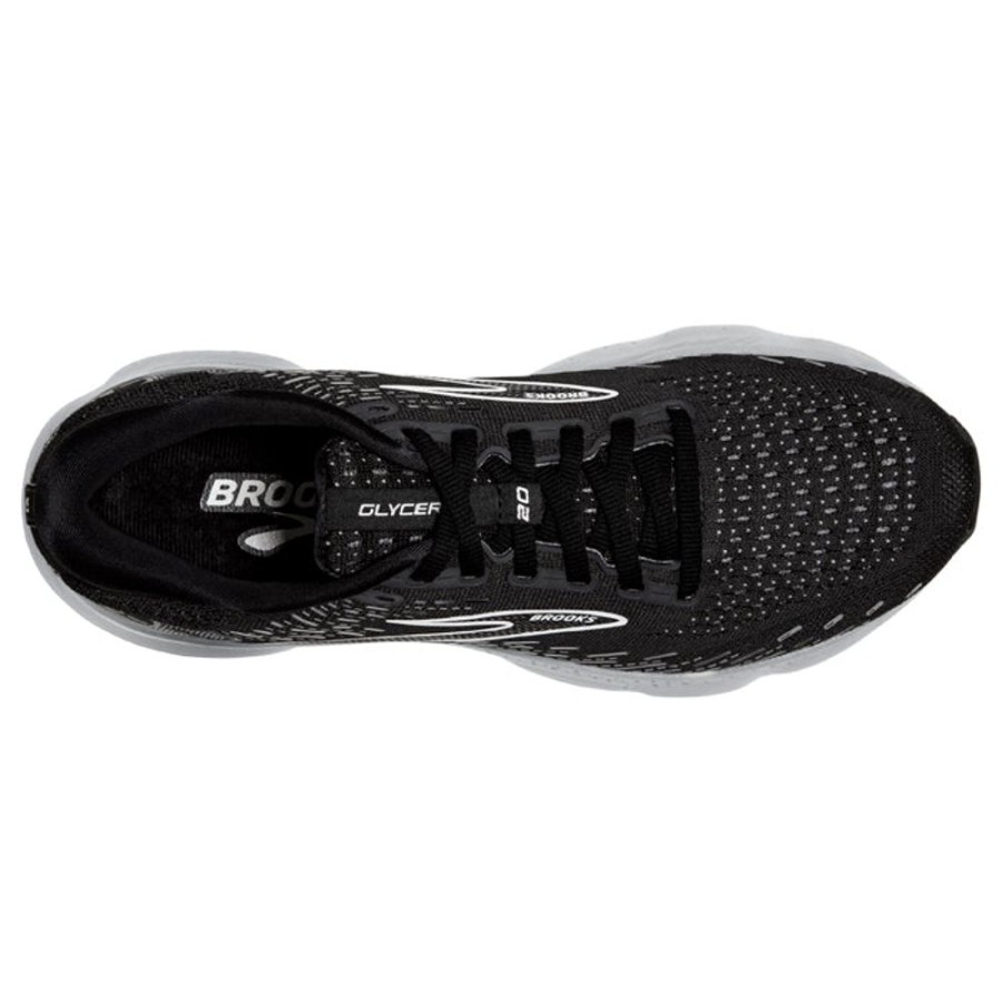 Mens Shoes Brooks Running | Men'S Brooks Running Glycerin 20 In Black/White/Alloy