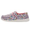 Girls Shoes Hey Dude | Big Girl Hey Dude Wendy Slip On Loafer In White Leopard