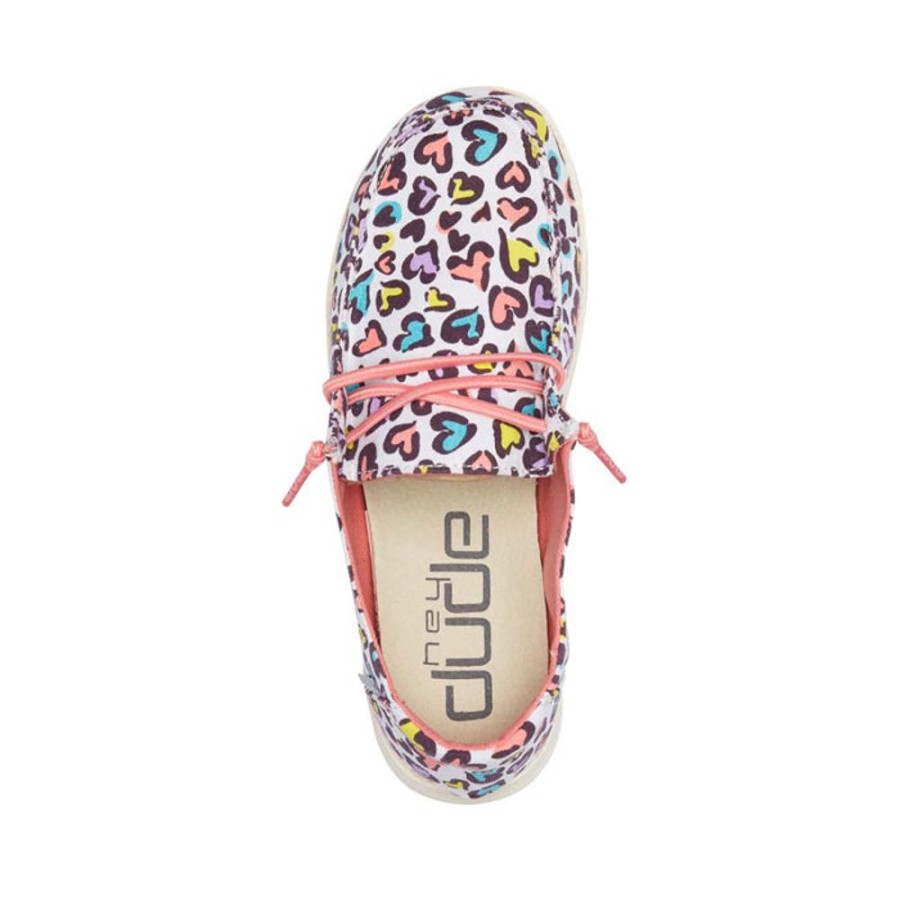 Girls Shoes Hey Dude | Big Girl Hey Dude Wendy Slip On Loafer In White Leopard