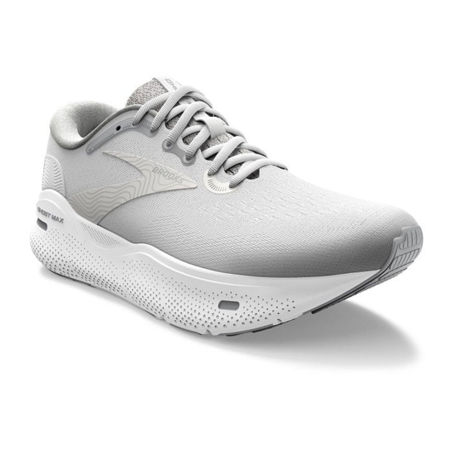 Womens Shoes Brooks Running | Womens Brooks Running Ghost Max In White/Oyster/Metallic Silver