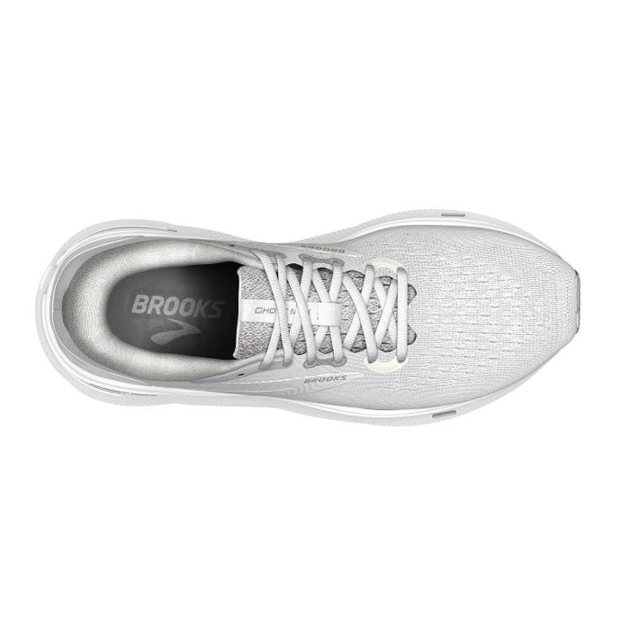 Womens Shoes Brooks Running | Womens Brooks Running Ghost Max In White/Oyster/Metallic Silver