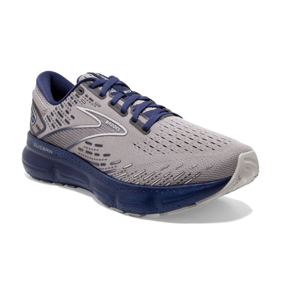 Mens Shoes Brooks Running | Men'S Brooks Running Glycerin 20 In Alloy/Grey/Blue Depths