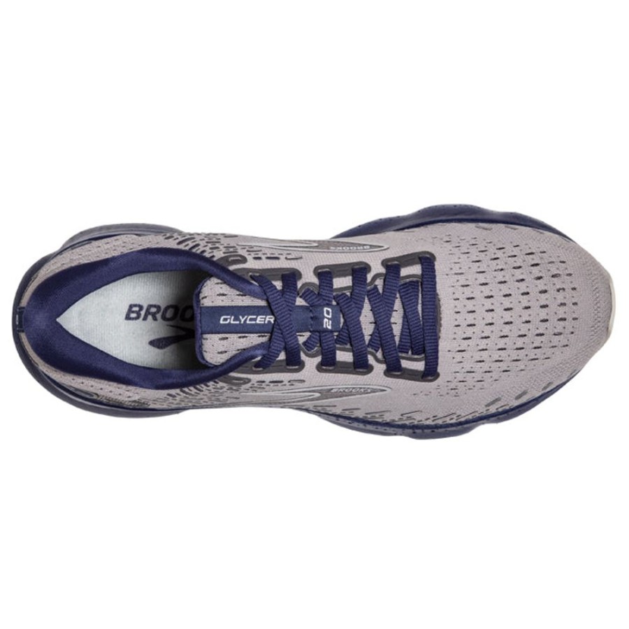 Mens Shoes Brooks Running | Men'S Brooks Running Glycerin 20 In Alloy/Grey/Blue Depths