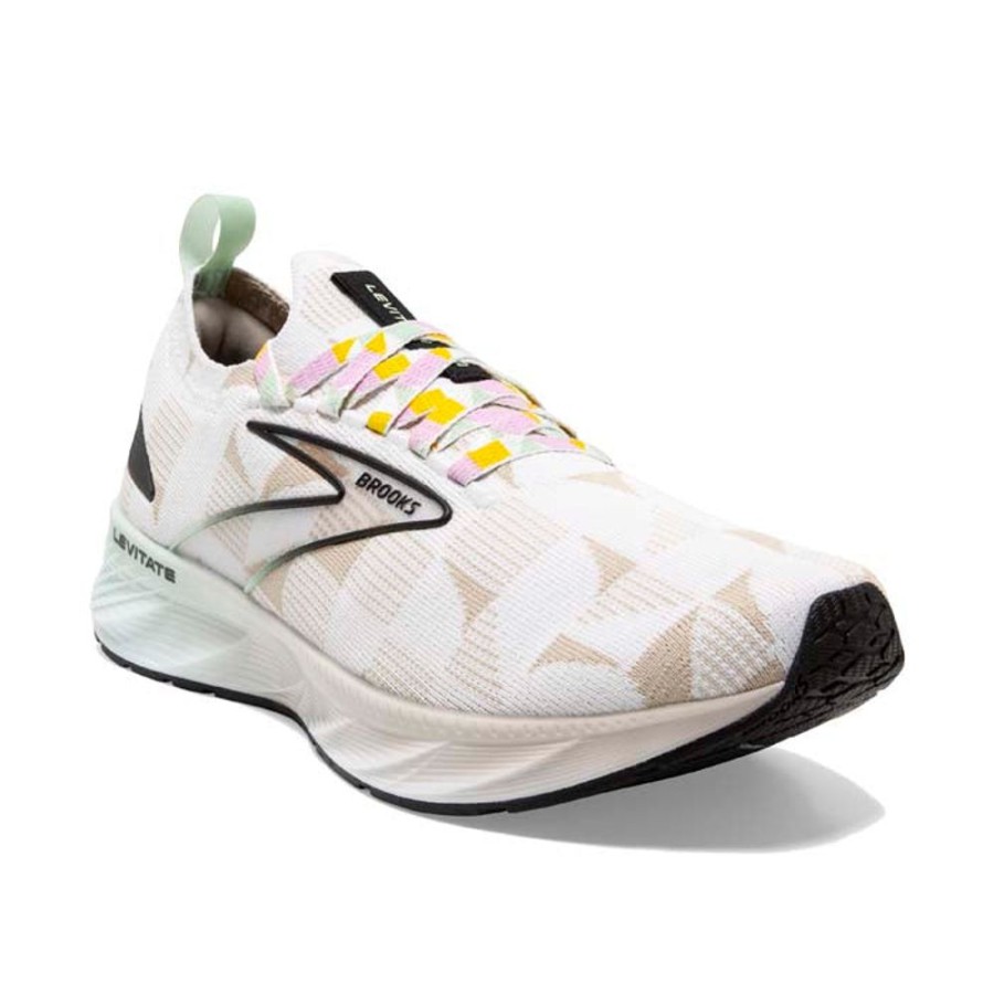 Womens Shoes Brooks Running | Womens Brooks Running Levitate 6 Stealthfit Mod In White/Silver Lining/Green