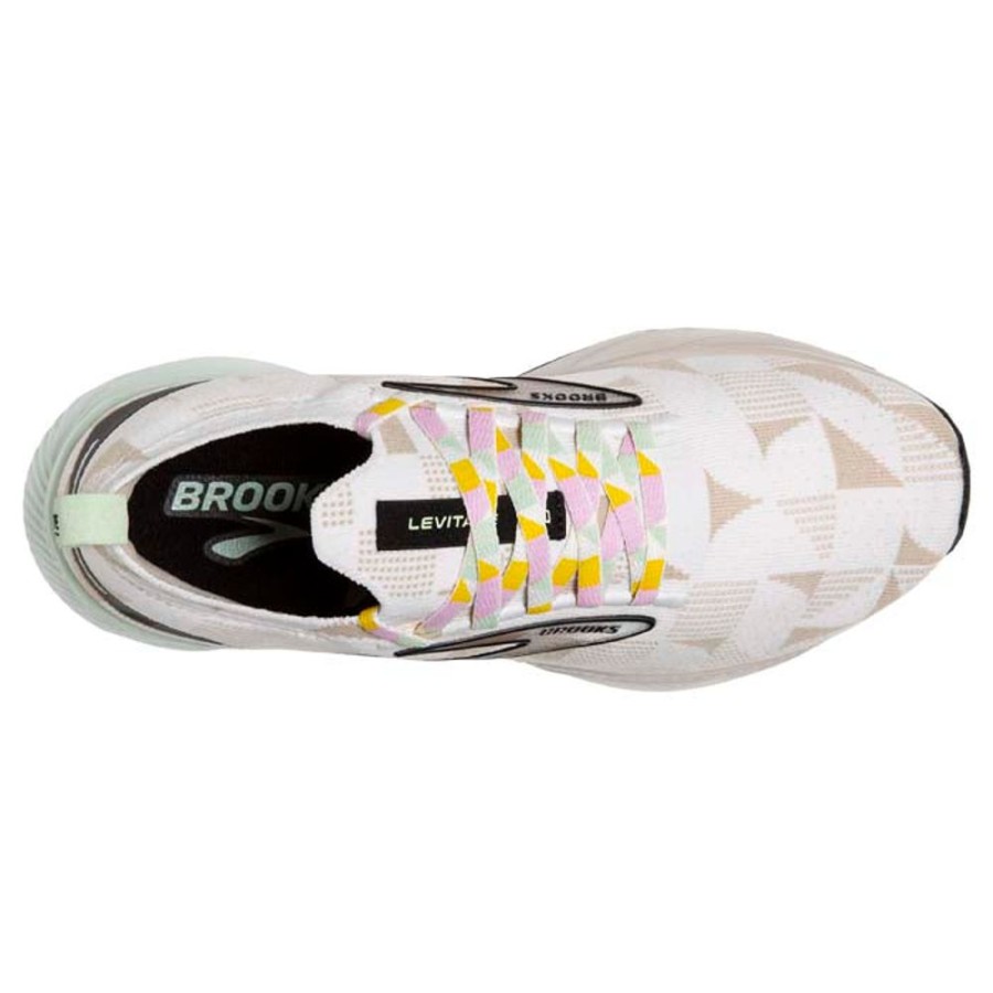 Womens Shoes Brooks Running | Womens Brooks Running Levitate 6 Stealthfit Mod In White/Silver Lining/Green