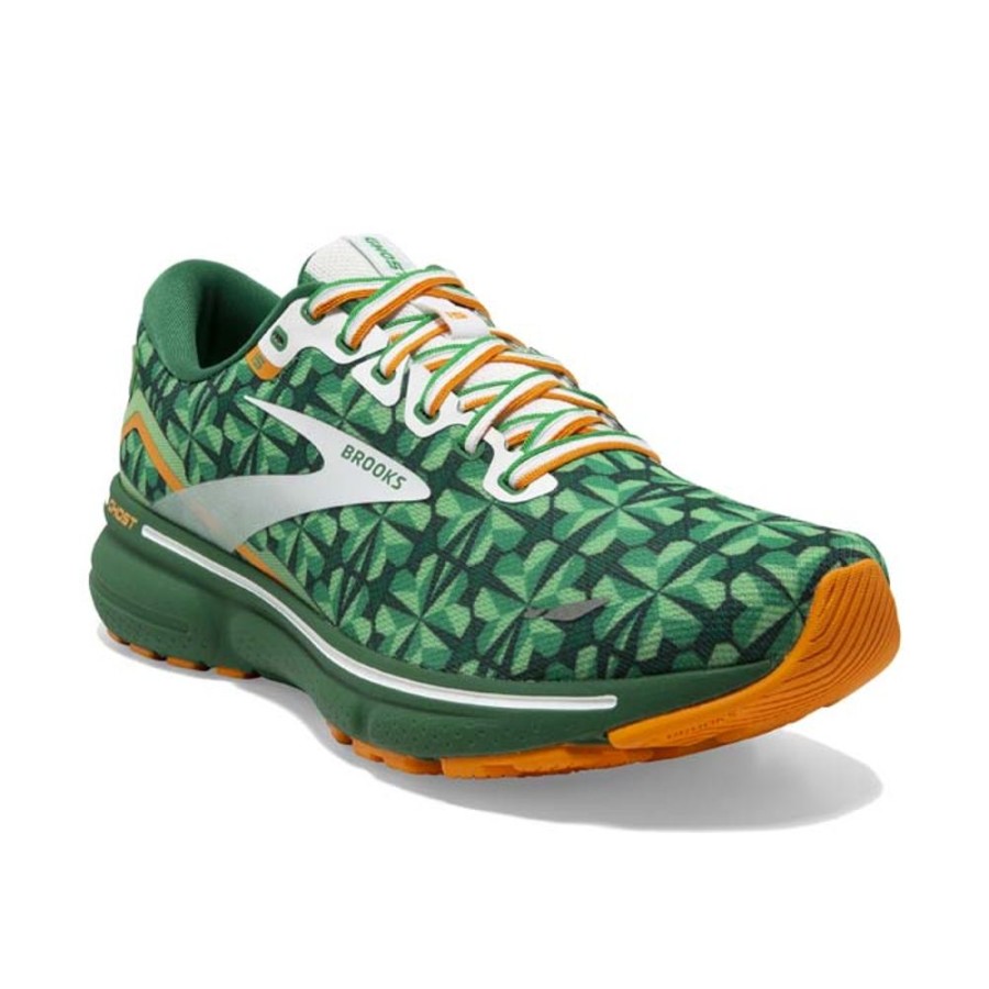 Womens Shoes Brooks Running | Womens Brooks Running Ghost 15 Run Lucky In Green/White/Orange