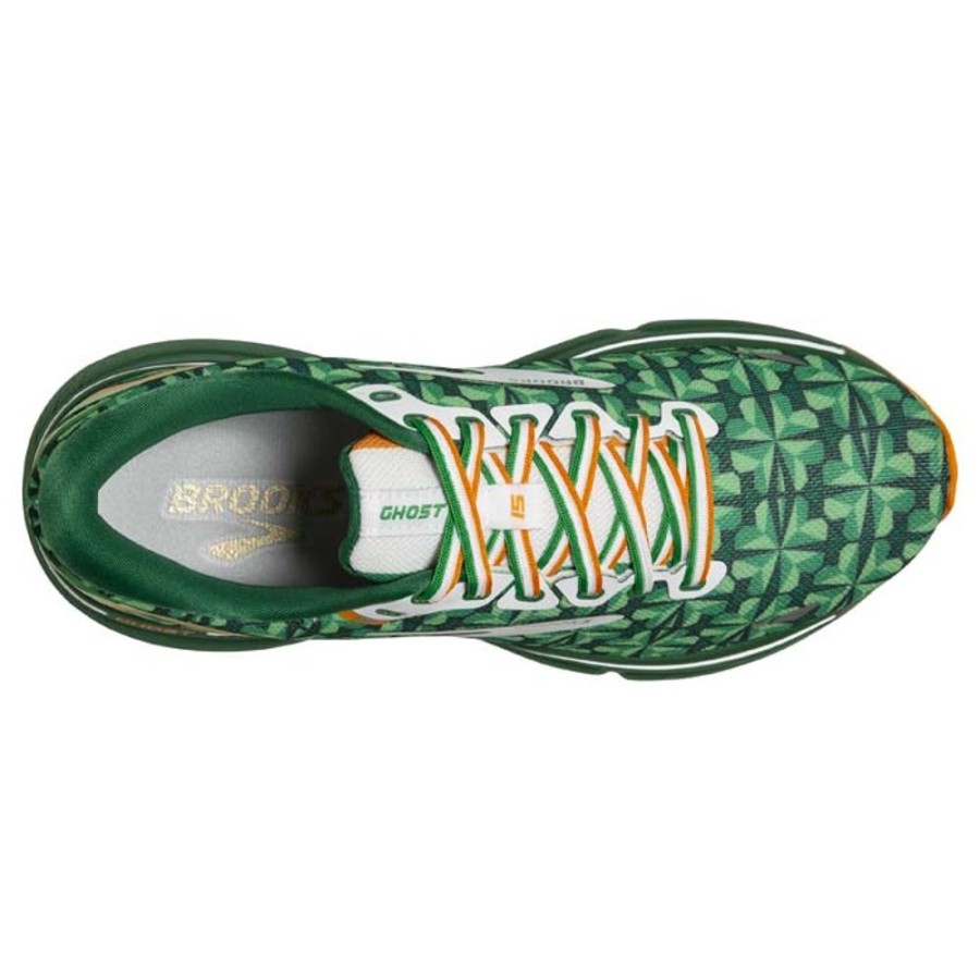 Womens Shoes Brooks Running | Womens Brooks Running Ghost 15 Run Lucky In Green/White/Orange